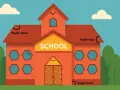 Une école illustrée avec des angles marqués : obtus, aigu et droit. Apprendre à mesurer un angle devient amusant.