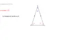 Triangle isocèle ABC avec angles à la base de 72° et angle au sommet de 36°.