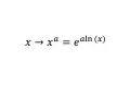 La formule dérivée puissance montre que x à la puissance a est égal à e élevé à la puissance a fois le logarithme naturel de x.