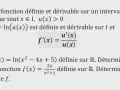 Théorème sur la dérivée de ln(u(x)) : f'(x) = u'(x)/u(x). Exemples d'application.