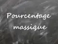 Texte écrit à la craie sur un tableau noir : "Pourcentage massique".