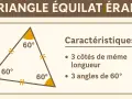 Un triangle équilatéral, avec ses 3 côtés égaux et ses 3 angles de 60°.