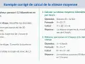Exemple corrigé de calcul de vitesse moyenne, idéal pour un exercice de CM2 gratuit. Il montre comment calculer la vitesse et la distance parcourue.