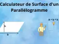 Illustration expliquant comment calculer l'aire d'un parallélogramme : base (b) multipliée par la hauteur (h).