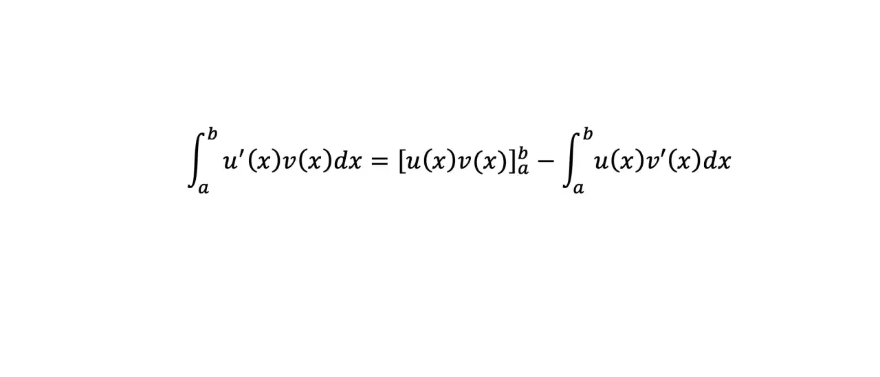 La formule d'intégration par partie : ∫[a,b] u'(x)v(x)dx = [u(x)v(x)]_[a,b] - ∫[a,b] u(x)v'(x)dx.