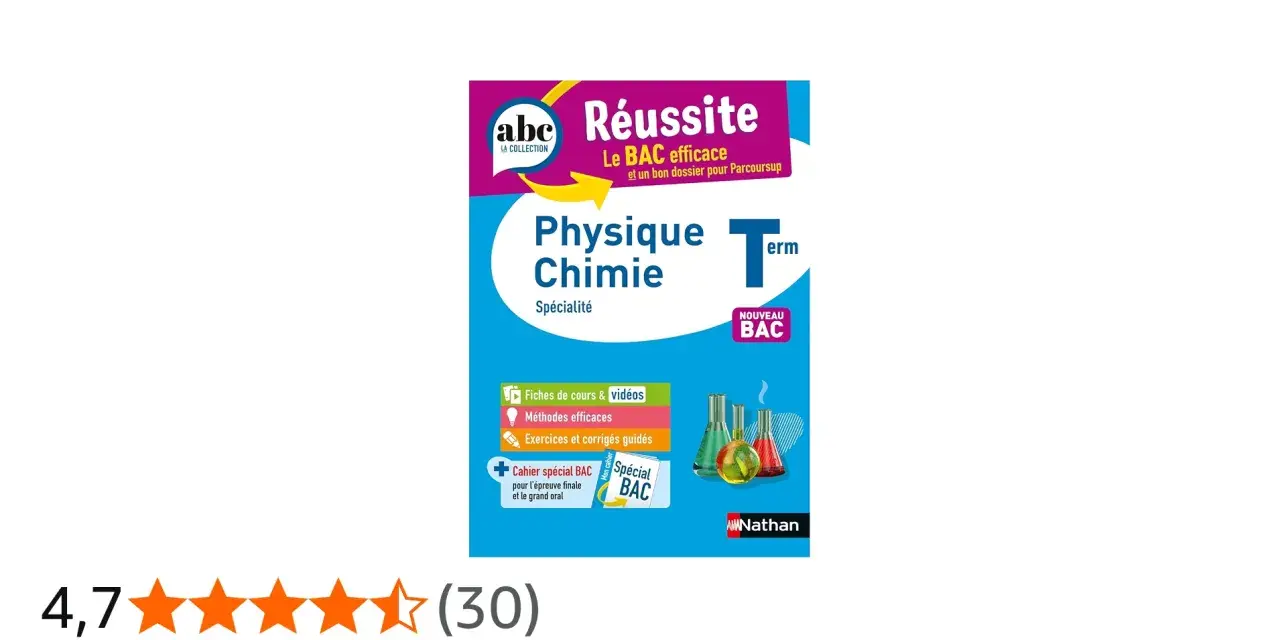 Livre "Réussite Physique Chimie Spécialité Term" pour le nouveau BAC. Idéal pour les cours et la préparation.