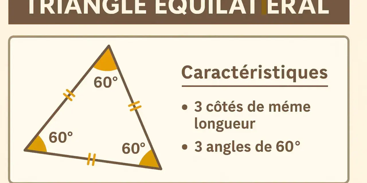 Un triangle équilatéral, avec ses 3 côtés égaux et ses 3 angles de 60°.
