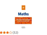 Couvercle de livre "Maths 4e" avec 250 exercices corrigés classés par compétences. Idéal pour l'exercice 4eme maths.