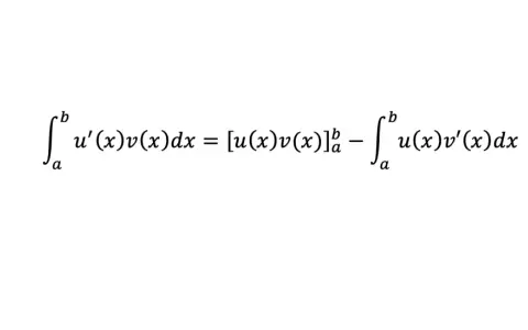La formule d'intégration par partie : ∫[a,b] u'(x)v(x)dx = [u(x)v(x)]_[a,b] - ∫[a,b] u(x)v'(x)dx.