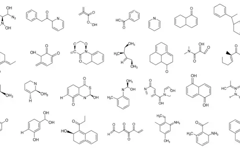 Diverses structures chimiques, illustrant la complexité de la famille fonctionnelle chimie.