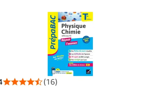 Manuel "PrépaBAC Physique Chimie" pour réussir l'examen, avec fiches, méthodes, sujets corrigés et vidéos. Idéal pour le bac physique chimie 2026.