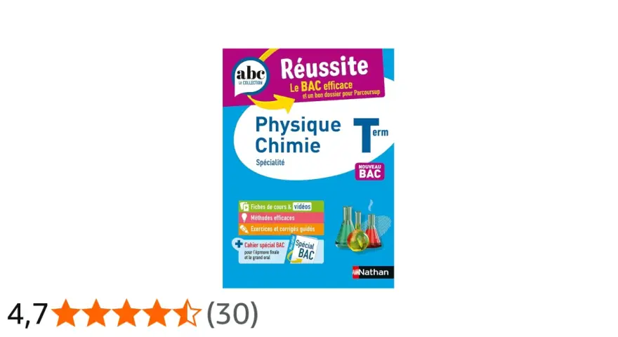 Livre "Réussite Physique Chimie Spécialité Term" pour le nouveau BAC. Idéal pour les cours et la préparation.